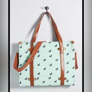 ModCloth Camp Director Tote Teal Cats